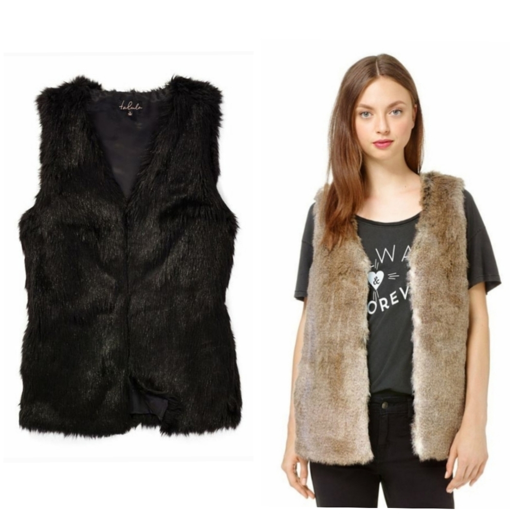 Nwot ARITZIA Talula Park Slope Vest Faux Fur Black XS